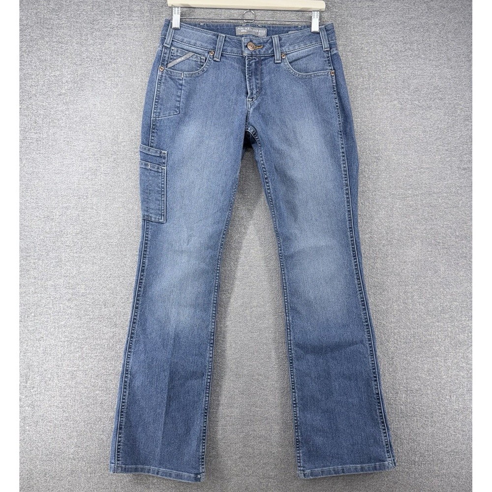 Ariat Rebar Mid Rise Boot Jeans Women Size 29R Blue Denim Western Casual